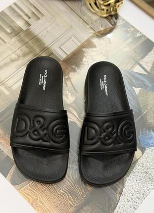 Черные шлепки шлепанцы сланцы  dolce & gabbana оригинал