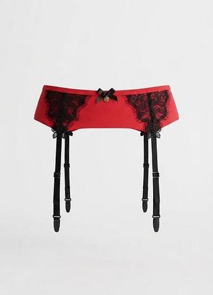 Красный кружевной поясок для чулок boux avenue jesse (uk 8-10 / s)