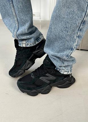 New balance 9060 black (зеленированный оттенок)