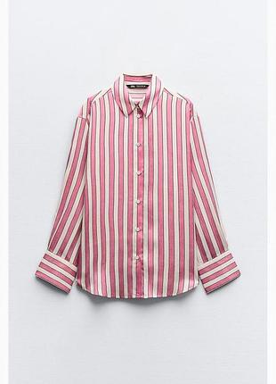 Рубашка в полоску с отливом zara,p. l