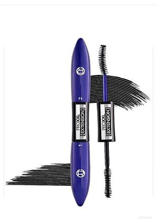Туш для подовження та обсягу вій 2 в 1 l'oreal paris pro xxl extension mascara black