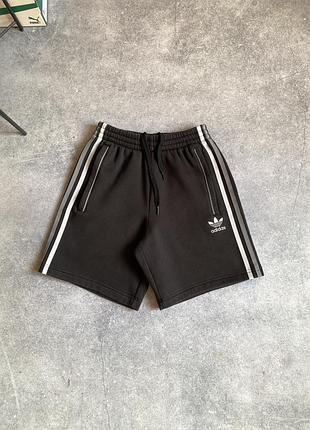 Adidas originals 3-stripes shorts оригінал чоловічі підліткові шорти адідас спортивні чорні з полосками на хлопця дівчинку підлітка котонові xs