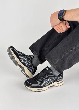 Мужские кроссовки asics gel-nyc#x m black grey beige 2