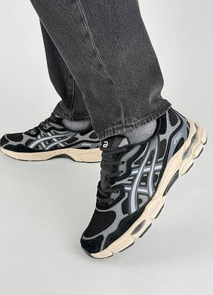 Мужские кроссовки asics gel-nyc#x m black grey beige 3