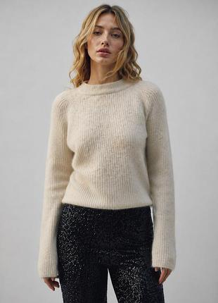 Свитер шерстяной женский zara джемпер из шерсти и альпаки m