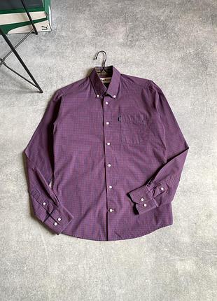 Barbour shirt оригінал чоловіча сорочка рубашка на довгий рукав в клітинку фірмова брендова оригінальна барбур