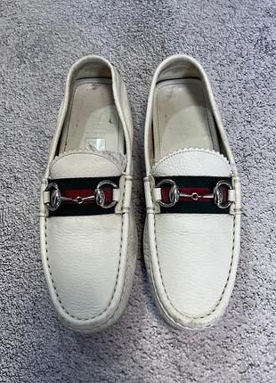 Gucci horsebit driving loafers web stripe жіночі лофери 36,5