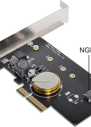 Адаптер pci-e 3.0 x4 для m.2 ngff m key ssd nvme card pci express із захистом від збою живлення