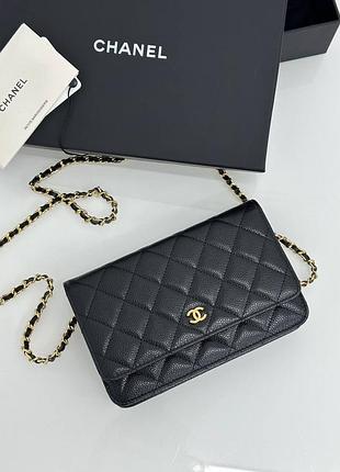 Сумка chanel woc класична маленька чорна шкіра ікра