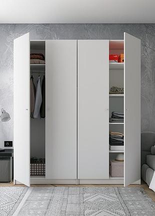 Комплект шаф для одягу з полицями doros промо (2 шт.) 180х48х204 см білий (drs-011464)