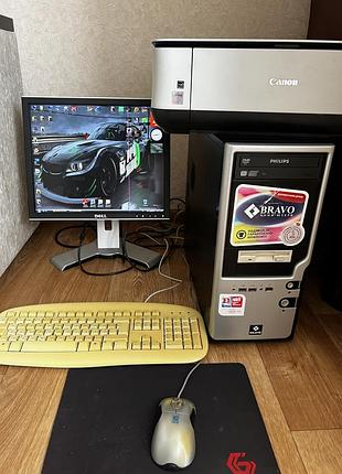 Комп'ютер у зборі + подарунки! системний блок + монітор dell + мфу canon mp250