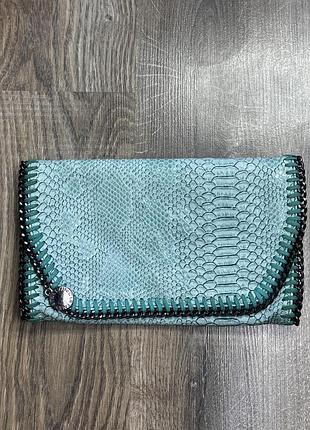 Бірюзовий клатч-гаманець stella mccartney