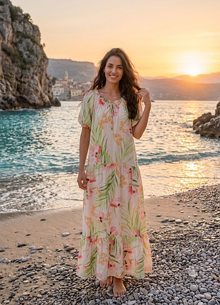 H&amp;m сказочное длинное вискозное платье