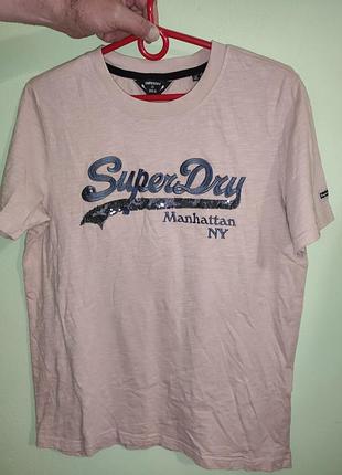 Стильна нова футболка катон бренд superdry .л