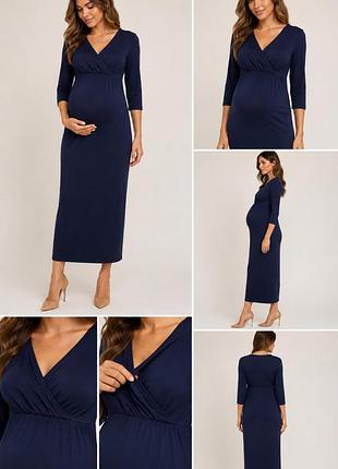 Сукня для вагітних asos maternity темно-синя розмір 38