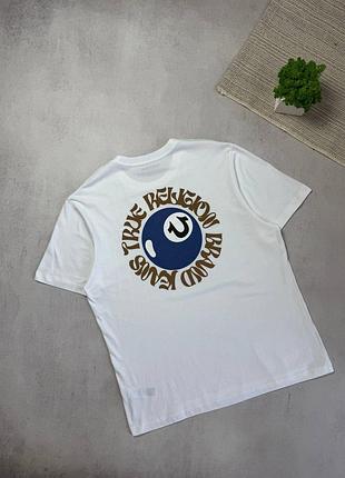 Футболка чоловіча білого кольору true religion big logo оригінал