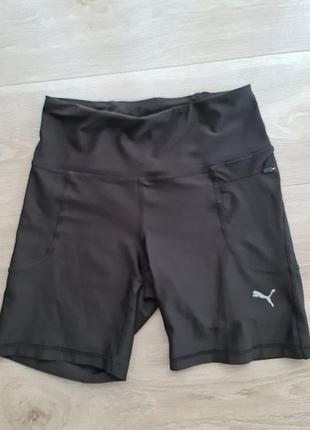 Лосины-шорты женские спортивные для тренировок puma черные