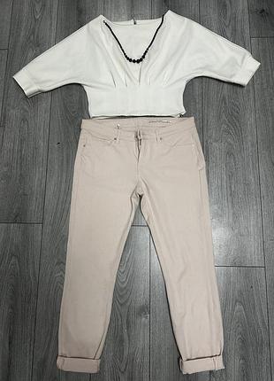 Джинси zara woman, пудрові, slim fit, m, ідеальний стан