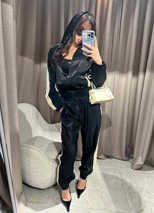 Костюм спортивний чорний велюр yves saint laurent