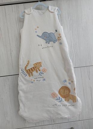 Брендовый теплый спальный мешок спальник george на 6-12м 68-80см 2,5tog