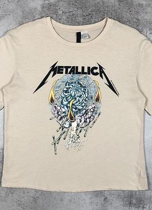 Жіноча вкорочена футболка metallica 🤘🏼