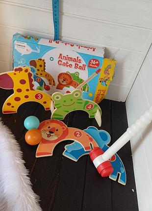 Детская спортивная игра animals gate ball деревянный крокет гольф