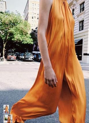 Комбінезон атласний оранжевий zara