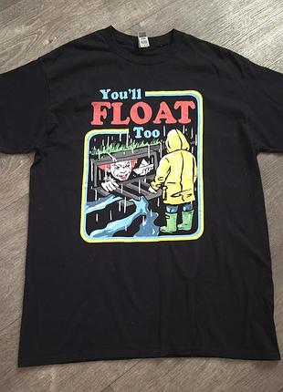 Футболка "you'll float too" мерч,фильм «воно» / it, пениайз размер м