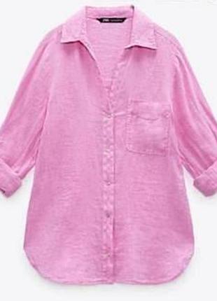 Сорочка яскрава жіноча, 100% льон, zara