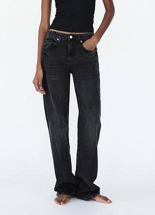 Прямі чорні джинси zara