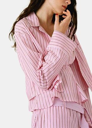 🖤сорочка укорочена в полоску жіноча zara🖤