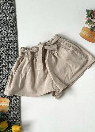 Шорти-юбка лляні з поясом h&m 2-3 роки
