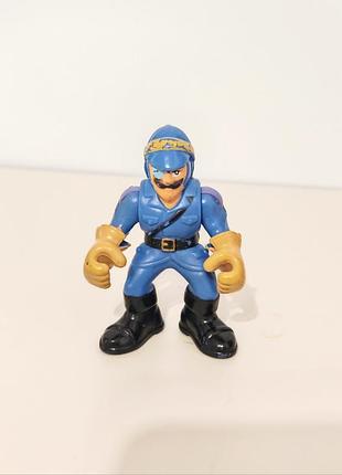 2006 fisher price action figure blue with gold police man