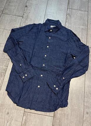 Стильная рубашка лен оригинал uniqlo