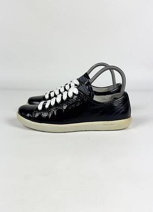 Вінтажні кросівки кеди prada vintage оригінал чорні лаковані шкіряні розмір 36.5 / 23 см