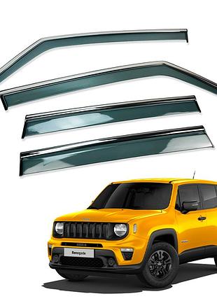 Д/в jeep renegade 2016+ нерж. з хром полоскою (hawk)