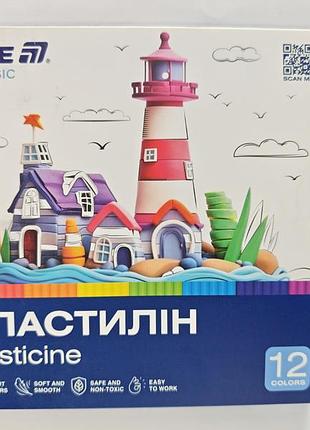 Пластилін 12 кольорів.