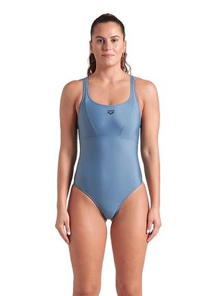 Купальник для плавання суцільний arena solid swimsuit control pro bac жіночий сірий 005910-550 (оригінал) 42