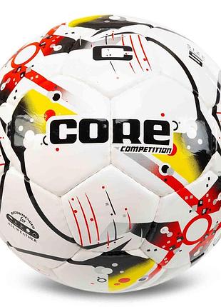 Футбольний м'яч core competition №5 pu fb-7584 жовто-червоний