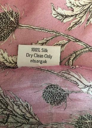 Шовковий шарф national trust for scotland з принтом «шотландський чортополох» (100% silk)