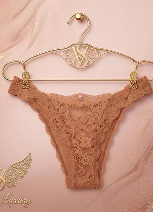 Мереживні трусики бразиліана victorias secret lace-trim brazilian panty, dream angels. оригінал