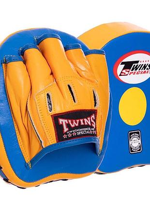 Лапи вигнуті для боксу та єдиноборств twn (2 шт), 18 × 18 × 8 см vl-2054 блакитний-жовтий