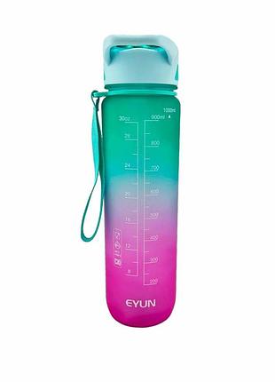 Пляшка для води eyun 1000ml gy-304 зелений-рожевий