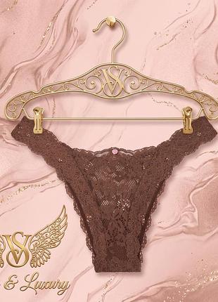Мереживні трусики бразиліана victorias secret lace-trim brazilian panty, dream angels. оригінал