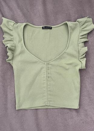Zara топ зелений