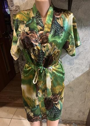 Халат атласный женский l