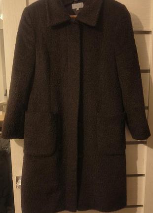 Жіноче пальто marks & spencer mocha mix uk 12 (m-l) вовна, мохер, альпака