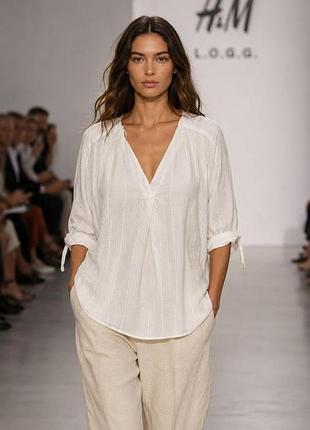 Блуза • жіноча • h&m • білий • oversize • 100% бавовна xl