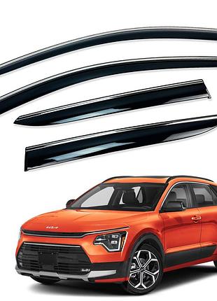 Д/в kia niro 2023+ нерж. з хром полоскою (hawk)