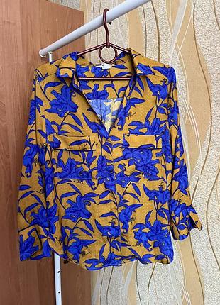Яскрава сорочка h&m у квітковий принт, розмір 38 (м)